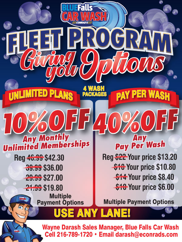 Fleet Program at Blue Falls Car Wash